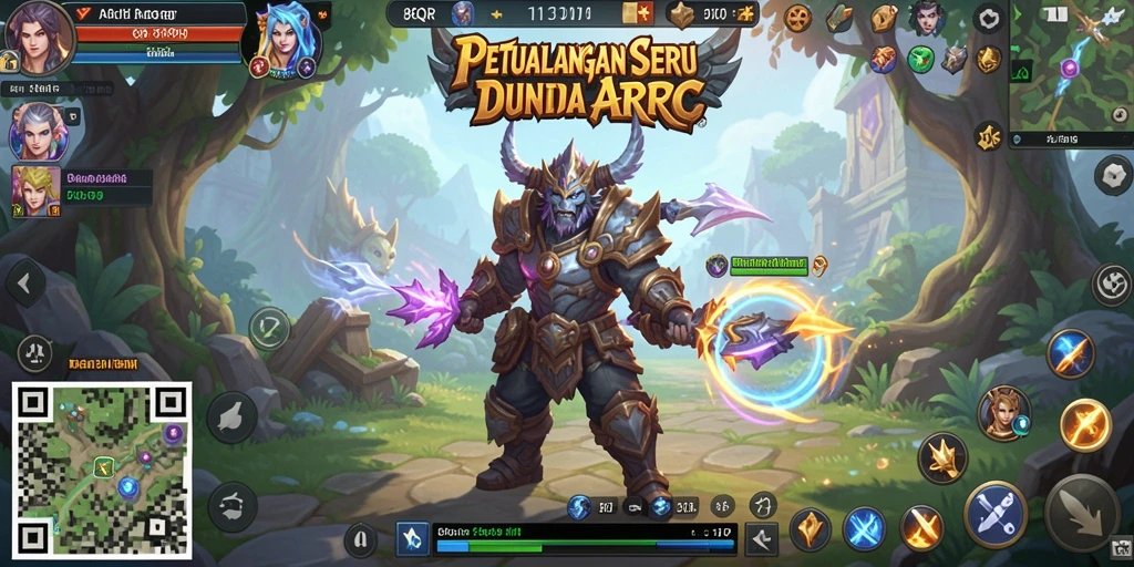Tangkapan layar gameplay mendebarkan dari 8QR dengan aksi pertarungan seru.