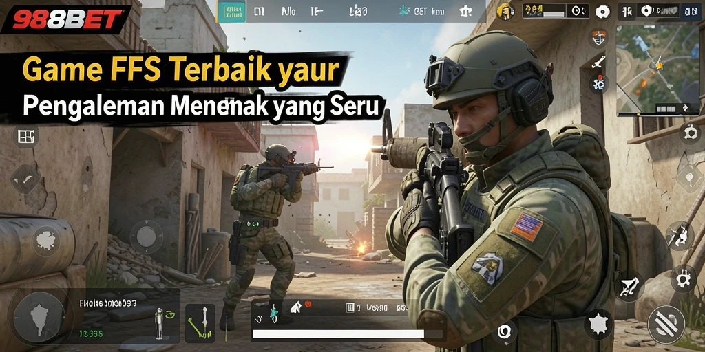 Screenshot gameplay 988BET menunjukkan aksi intens di medan pertempuran.