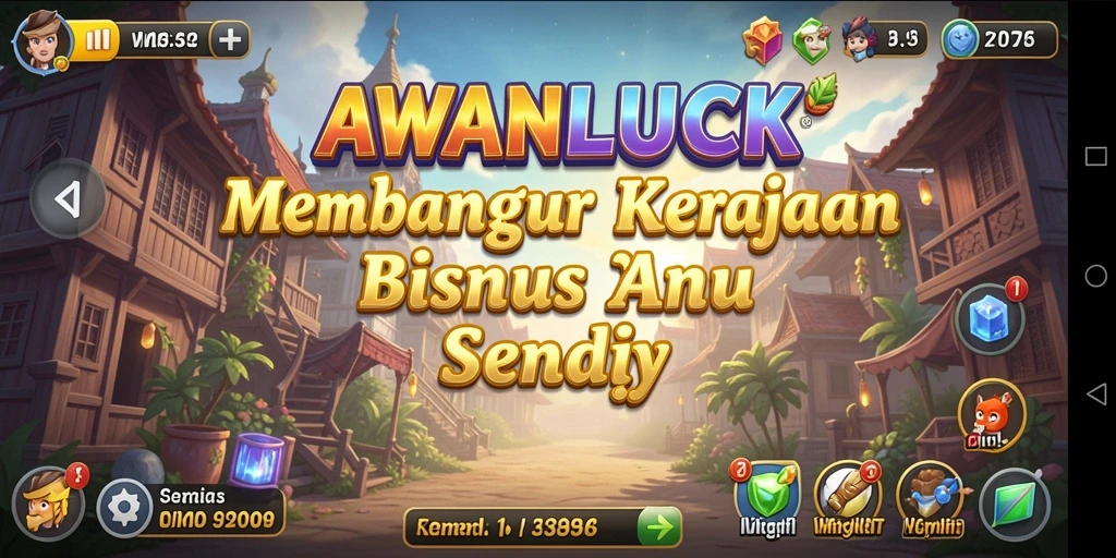 Tampilan gameplay menakjubkan dari AWANLUCK dengan elemen Tycoon.