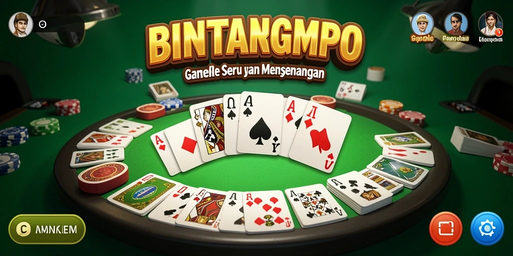 Tampilan gameplay BINTANGMPO yang seru dan kompetitif dalam permainan Gaple.