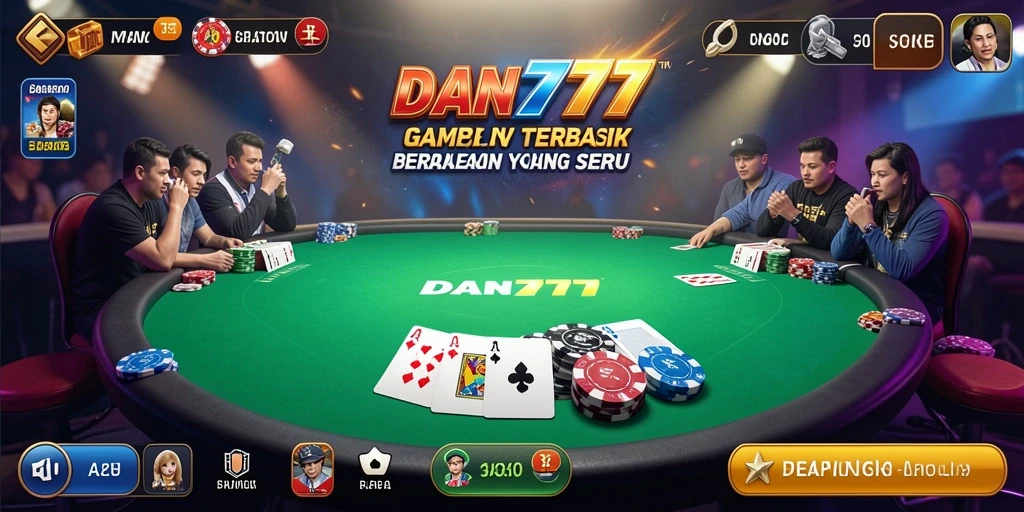 Tampilan interaktif permainan Poker yang menegangkan dan seru.