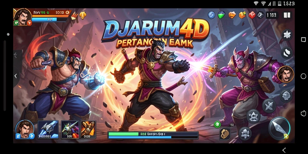Tangkapan layar yang menunjukkan pertarungan mendebarkan di DJARUM4D