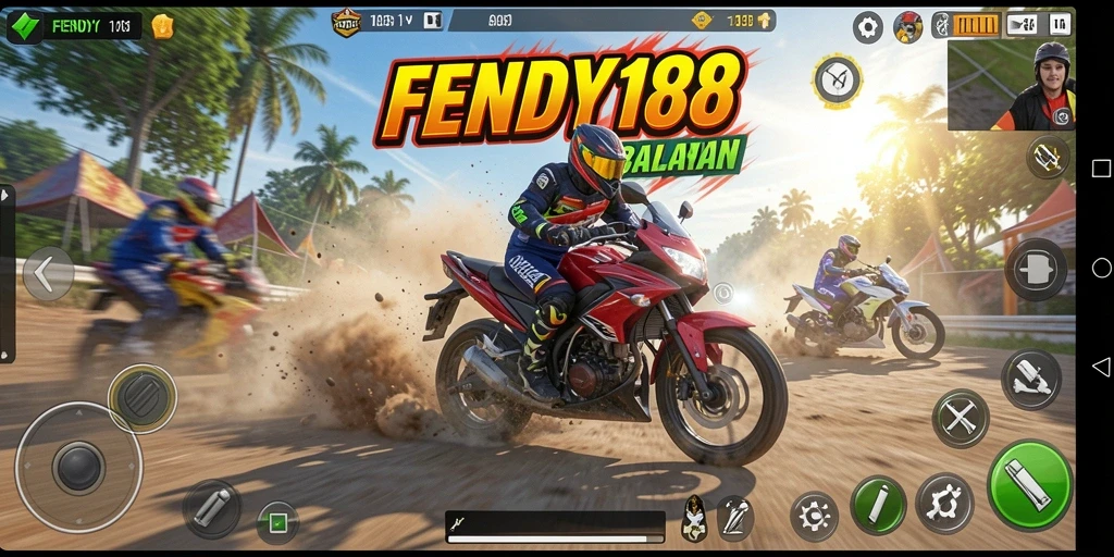 Screenshot gameplay FENDY188 dengan balapan seru di trek menantang.
