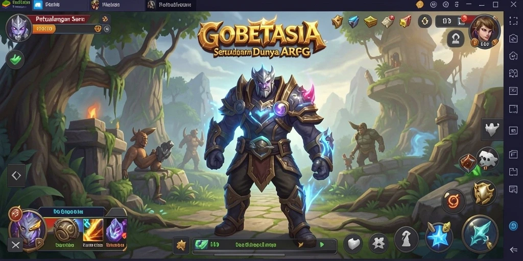 Tampilan menarik dari gameplay ARPG GOBETASIA yang penuh aksi.