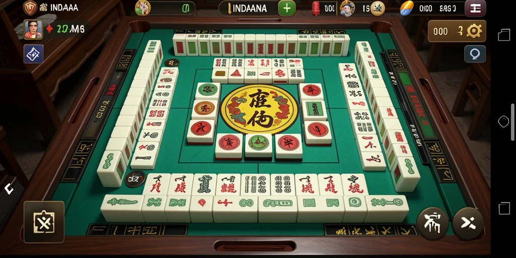 Screenshot gameplay INDAAA menampilkan keseruan permainan Mahjong.