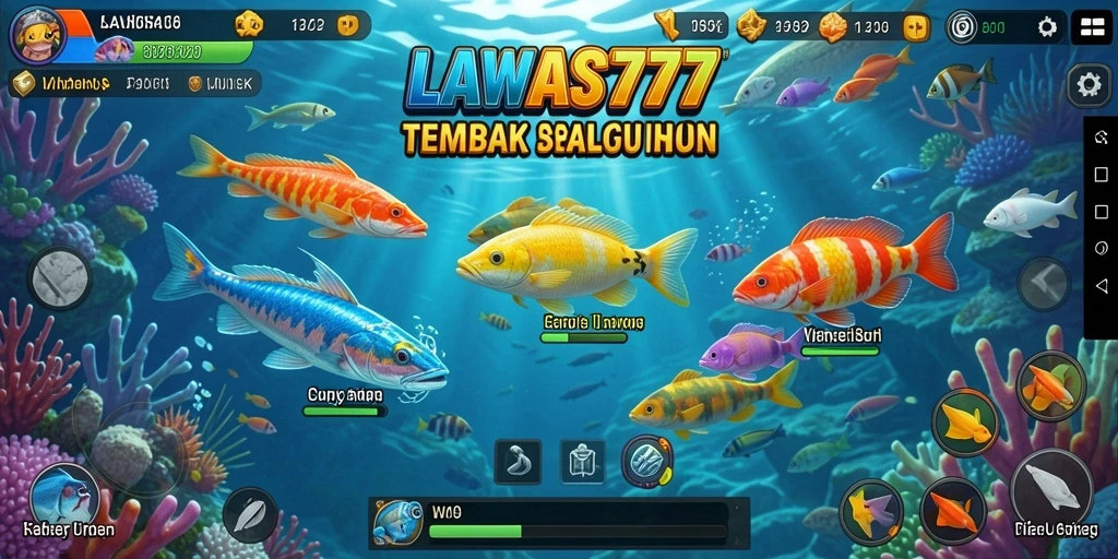 Screenshot utama LAWAS777 menampilkan gameplay memancing yang seru.