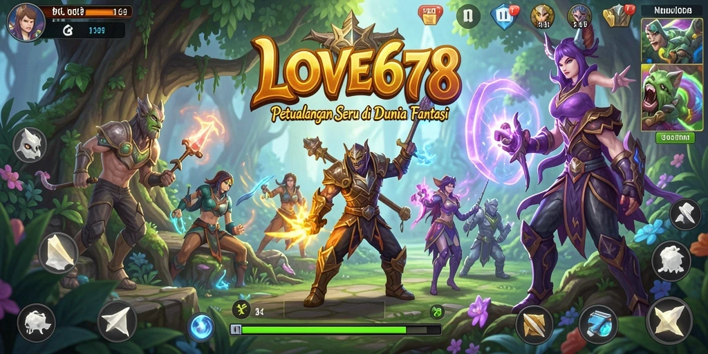 Tangkapan layar utama LOVE678 menampilkan aksi petualangan yang mendebarkan.