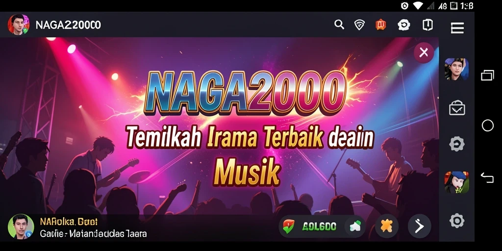 Screenshot gameplay NAGA2000 menunjukkan pengguna menikmati tantangan musik.