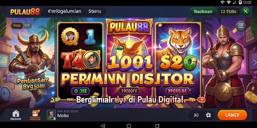 Screenshot menampilkan permainan Slot PULAU88 yang seru.