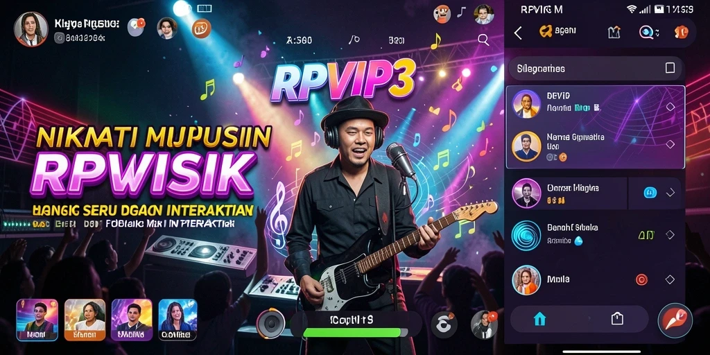 Tampilan gameplay RPVIP3 yang interaktif dan penuh musik.