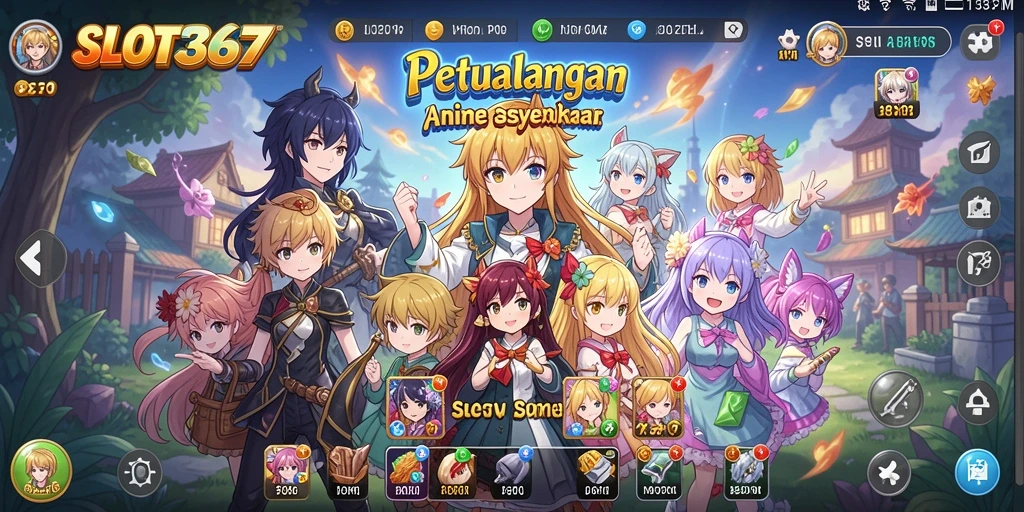 Tampilan gameplay SLOT367 dengan grafis anime yang menarik.