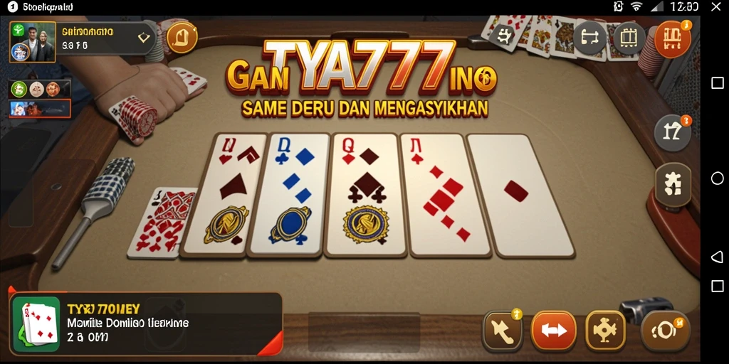Tampilan gameplay menarik dari TYA777 yang menyajikan Domino.
