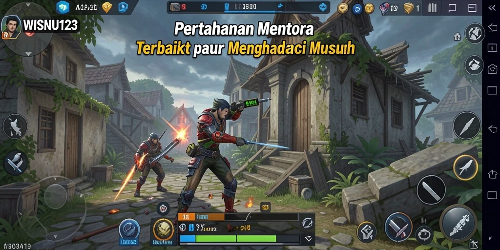 Tampilan gameplay menara pertahanan yang menegangkan dan strategis.